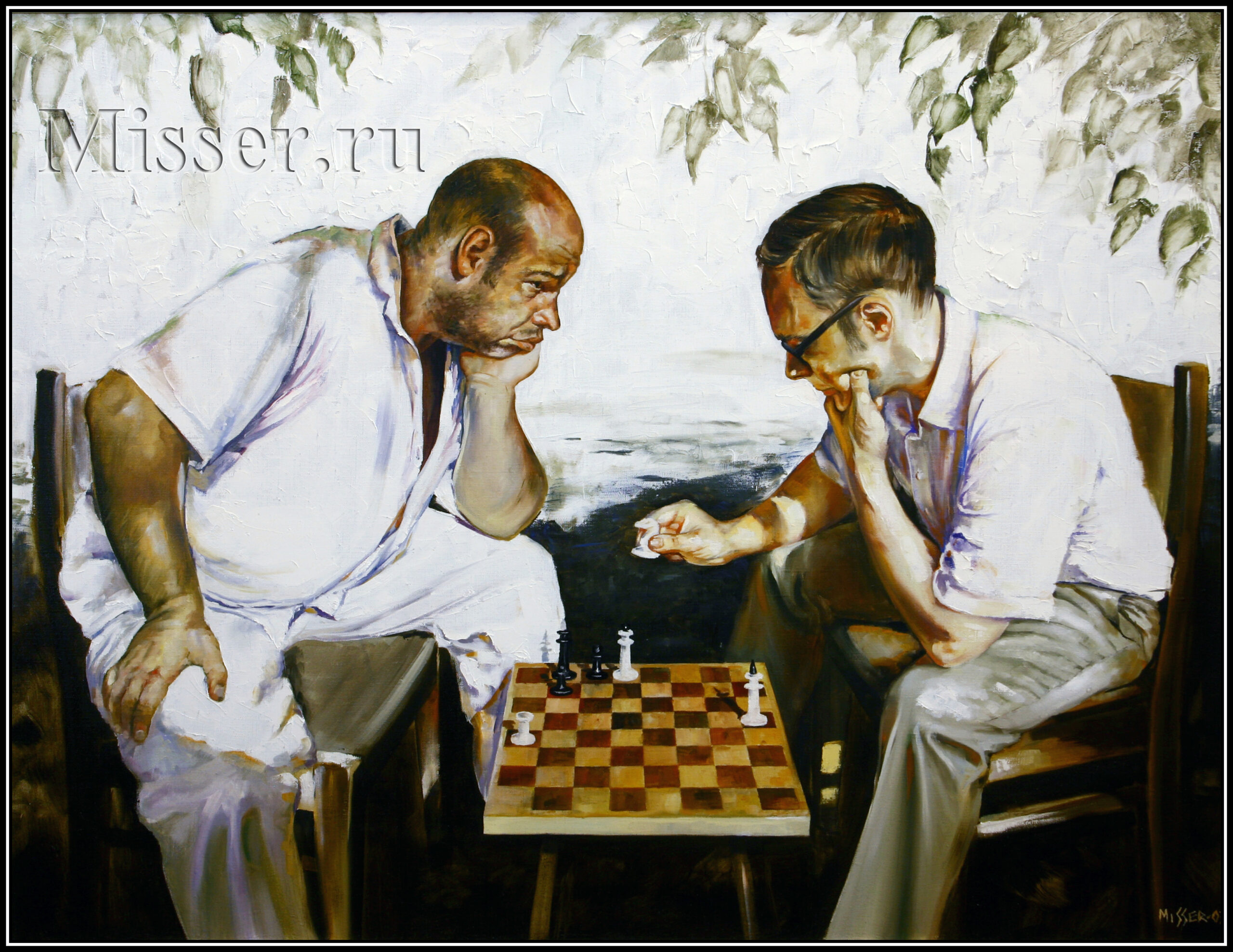 Ленин играет в шахматы. Шахматисты картина Ретча.